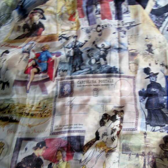 Tristan 100% Silk Multicolor Square Scarf 41'x 41', - Picture 4 of 6